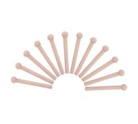 COHEALI Pegboard Hooks 12pcs Wood Pegs with Comfortable Grip and Khaki Color, Ideal for Kitchens and Craft Decoration (13x2.2x1.5 cm