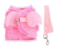 COHEALI Pet Chest Strap Angel Cat Harness Easy to Clean Polyester Pink Size L Suitable for Cats and Pets