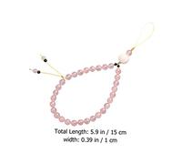 COHEALI Pink Crystal Beaded Phone Chain Natural Hanging Charm for Fashion As Lanyard for Phone