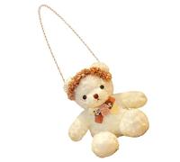 COHEALI Plush Bear-shaped Cross Body Bag with Smooth Zipper Design Single-shoulder Bag for Traveling and Carrying Cell Phone and Id Cards