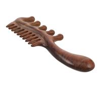 COHEALI Portable Sandalwood Scalp and Body Massage Comb with Five Rounded Teeth, Wide Tooth Dual-Use Head Massager Designed to Ease Tension and Itching