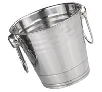 COHEALI Portable Stainless Steel Ice Storage Bucket Ice Cube Bucket Silver with Handle Smooth Texture Keep Wine and Beer at Proper Drinking Temperature for Beach Parties