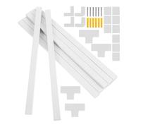 COHEALI Pvc Cable Raceways Set 30x15mm 40cm Long Trunking 10pcs with Adhesive Tape Screws and Accessories Wall Cord Cover Cable Concealer for Tv and Office Desk