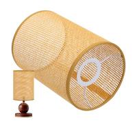 COHEALI Rattan Woven Lamp Shade for Table Lamps E27 Compatible, Rustic Light Cover for Kitchen, 8.07 x 5.51 x 5.51 in