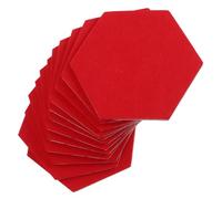 COHEALI Red Hexagonal Felt Board Tiles 12Pcs Self Adhesive Acoustic Panels for Pinning Photos and Notes in Office and Bedroom Walls