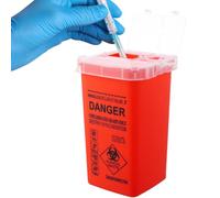 COHEALI Red Sharps Disposal Container 15.5Cm Small Bin for Safe Blade Collection Portable Sharps Box for Clinic Home Travel Use