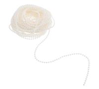 COHEALI Roll Faux Pearl Beads Garland Pearl Bead Roll Strand White 3mm Plastic for Headpieces and Clothing DIY Creativity Weddings