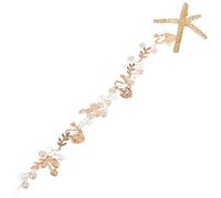 COHEALI Sea Star Decor Hair Ornament Elegant Pearls Headband Comfortable Practical Alloy Ribbon Pearl Women Ladies Engagement Prom Hair Accessories