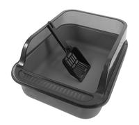COHEALI Semi-enclosed Covered Cat Litter Box Medium Dark Grey with High Sides Anti-splash Tray and Detachable Scoop for Home Use Random Style