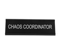 COHEALI Shaped Aluminum Alloy Desk Sign Chaos Coordinator Office Plaque Funny Decorative Position Name Plate for Desk Counter Quick Installation Office Supply