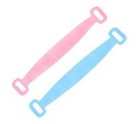 COHEALI Silicone Long Bath Towel 2pcs for Body Scrubbing and Back Massage with Double-Sided Surface in Blue and Pink