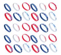 COHEALI Silicone Wristbands Comfortable for Long Wear and Moderate Elasticity 30pcs with Vibrant American Flag Design Independence Day for 4th of July and Group Celebrations