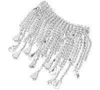 COHEALI Silver Metal Rhinestone Fringe Trim and Special Craft Versatile and Decorative Tassel Chain for Sewing and Decoration Suitable for Hats and Dress Accessories