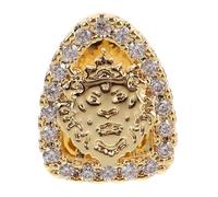 COHEALI Single Tooth Grill in Hip Hop Style with Lion Pattern Golden Zinc Alloy Comfortable Decorative Accessory for Men and Women at Cosplay Events and Themed Parties