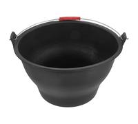 COHEALI Small Cement Bucket with Handle, Thickened Construction Site Water Bucket, Sturdy Black Rubber Muck Tub for Building and Garden Use, Compact 17.5cm High Cleaning and Mixing