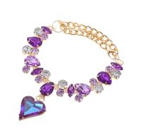 COHEALI Soft Lightweight Puppy Dog Necklace with Heart-shaped Plastic Pendant, Sparkling Rhinestones for Everyday Wear and Pet Costume Jewelry, Charming Bling Design