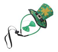 COHEALI St Patricks Day Green Mini Top Hat Headband with Bowtie Set, Lightweight Non-woven Fabric Irish Festival Costume Accessory for Adults at Tea Parties and Dance