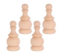 COHEALI Staircase Finials 4pcs Solid Wood Post Finials with Intricate Wood Carving for Interior Spaces and Deck Railings, Natural Aesthetic and Smooth Surface