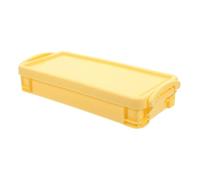 COHEALI Stationery Box Hard Case Pencil Case for Boys Large Plastic Long Pencil Box Marker Container Crayon Container School Supplies Organizer for Desk Yellow Large
