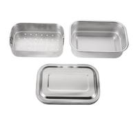 COHEALI Sterilization Tray with Sealed Cover with Lid Stainless Steel High Temperature Resistant Storage Box and Polished Smooth Surface for Dental Tools and Nail Equipment Suitable