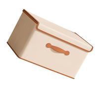 COHEALI Storage Box with Lid Large Capacity 42l Beige Foldable Fabric Wardrobe Storage Organizer in Modern Stylish Design for Jewelry and Magazines