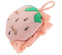 COHEALI Strawberry Bath Sponge Double Sided Mesh Pouf 6.3x6.3x3.1inch Individually Wrapped Effective Cleansing Cute Korean Style Shower Ball Scrubber for Bath Routine