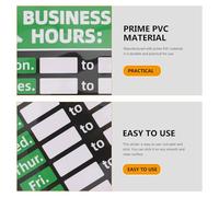 COHEALI Sunproof Opening Hours Business Sign with Strong Adhesive and Oil Proof Pvc Material for Cafe Shop and Store Use, Rewritable and Sturdy Window Sign Business Sticker