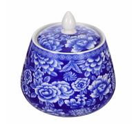 COHEALI Tea Style Ceramic Blue with Jar, Storage 870ml or Sealed Lid Porcelain Canister Featuring Delicate Chinese Floral Design Housewarming for Kitchen Gift