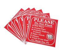 COHEALI Toilet Paper Use Reminder Stickers 6X6In Adhesive Bathroom Warning Decals Do Not Flush for Stores Hotels Home Prevent Clogs
