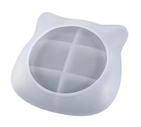 COHEALI Trinket Box Mould Epoxy Resin Casting Container DIY Enthusiasts White Silicone Unique Design Easy Demolding Repeated Use Cat Shaped Irregular Shape Mold for Kitchen Storage