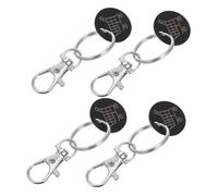 COHEALI Trolley Token Key Ring 4pcs Metal Keyring Shopping Trolley Token Keychain Key Chain Decoration