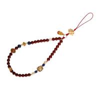 COHEALI Universal Beaded Phone Keychain Charm with White Pearl and Poplar Material, Multifunctional Design for Protection and Stylish Appearance, Suitable for Phone and Keys, Elegant Lotus
