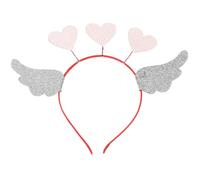 COHEALI Valentine Headband for Adults with Pink Felt Hearts and Glitter Angel Wings, Easy to Wear Party Hair Accessory with Good Texture for Creative Photos and Holiday Celebrations