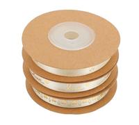 COHEALI Valentine’s Day Satin Ribbon 3 Rolls Set with Gold Foil Letters, Beige Love Heart Best Wishes Printed Wrapping Ribbon for Wedding Packaging and Floral Decoration