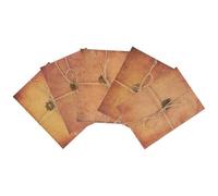 COHEALI Vintage A5 Stationery Paper and Kraft Paper Envelopes Set, 5pcs Antique Letter Writing Set with Leaf, Anchor, Sun, Star, and Clover Designs for Personal Letters and Holiday