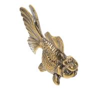 COHEALI Vintage Brass Koi Fish Figurine for Office Desk and Study Rooms