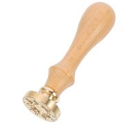 COHEALI Vintage Khaki Envelope Wax Seal Stamp Kit Copper Head and Wooden Handle, Elegant Tactile Letter Stamp Leaves A Clean and Beautiful Pattern for Important Documents and Envelopes