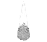 COHEALI Vintage Metal Mesh Victorian Coin Purse for Women with Kiss Lock Classic Retro Change Holder in Silver, Stainless Steel, Holds Cards and Keys, for Photo Shoots and Weddings