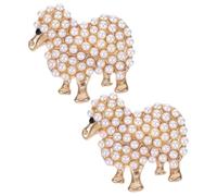 COHEALI Vintage Sheep Brooch Pin for Women Gentle on Fabric and Secure Attachment 2pcs with Faux Pearl and Alloy Elegant Animal Shape Accessory Decorative Pin for Scarves and Hats
