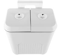 COHEALI Wall Mounted Dual Flip Lid Trash Can for Kitchen and Bathroom with Dry and Wet Waste Separation White Plastic 9L