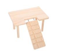 COHEALI Wear-resistant Wooden Guinea Pig Ramp Climbing Platform 9.43x6.29x5.31inch Pet Exercise Tool for Birds and Small Animals