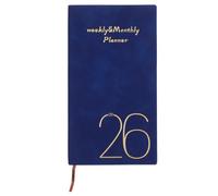 COHEALI Weekly Planner Notebook with Pu Cover for Academic Planning and Personal Goal Setting, Portable Size with Smooth Writing Experience, Elegant Design Navy Paper Planner for Students
