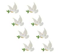 COHEALI White Dove Animal Lapel Badge Brooch Pin 8pcs for Women Lightweight Zinc Alloy with Peaceful Design, Easy to Wear Vintage Corsage Brooch for Clothing Decoration and Peace Themed