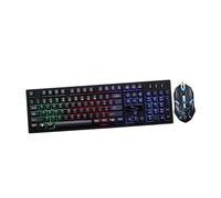 COHEALI Wired Keyboard Mouse Set for Gaming and Office Use with Luminous Keys and Non Conflict Design, 104 Keys Mechanical Feel Plastic Construction, Ergonomic Wired USB Keyboard