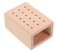 COHEALI Wooden Bit Holder Desktop Bit Holder with 18 Holes 6.3x3.1x1.5inch Space Saving Minimalist Design Sturdy Material for Nail Salon and Home Use