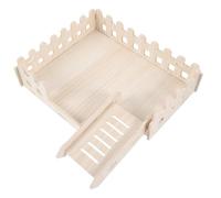 COHEALI Wooden Hamster Platform for Small Pets with Climbing Ladder, Entertainment and Chew Prevention Features, Beige Cage Landscape Stand for Hamster Playground and Cage Accessories