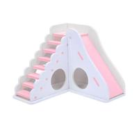 COHEALI Wooden Hamster Playground House with Climbing Ladder and Slide for Hamsters and Guinea Pigs, White Small Pet House Providing a Fun and Comfortable Place to Play and Sleep
