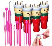COHEALI Wooden Knitting Loom 4pcs French Knitter Tool Knitting Spool Cartoon Doll Shape Knitting Tool Yarn Wool Bead Jewelry Maker for DIY Christmas Weaving Crafts