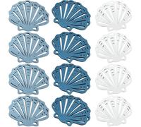 COHEALI Wooden Scallop Nautical Decoration Kit 12pcs Simple Style Wood Material for DIY and Ocean Theme Wall Art