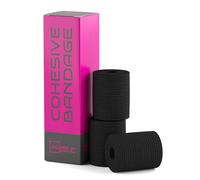 Cohesive Bandage 7.5cm x 4.5m - Self Adhesive Bandage Tape for Injury Recovery, Compression & Ankle Support - Elastic, Sweat-Resistant, Breathable - for Joints, Wrists, Knees & More (Black, 3 Rolls)